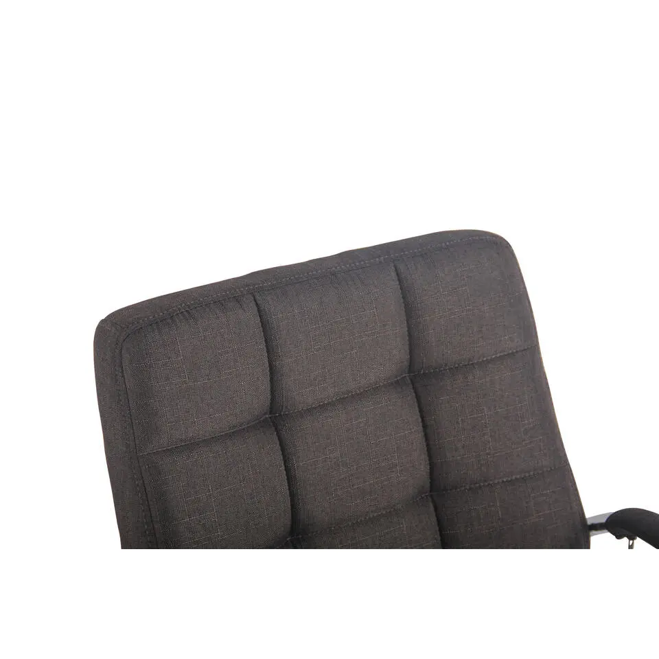 CLP Bureaustoel Deli chroom Frame - Stof - donkergrijs