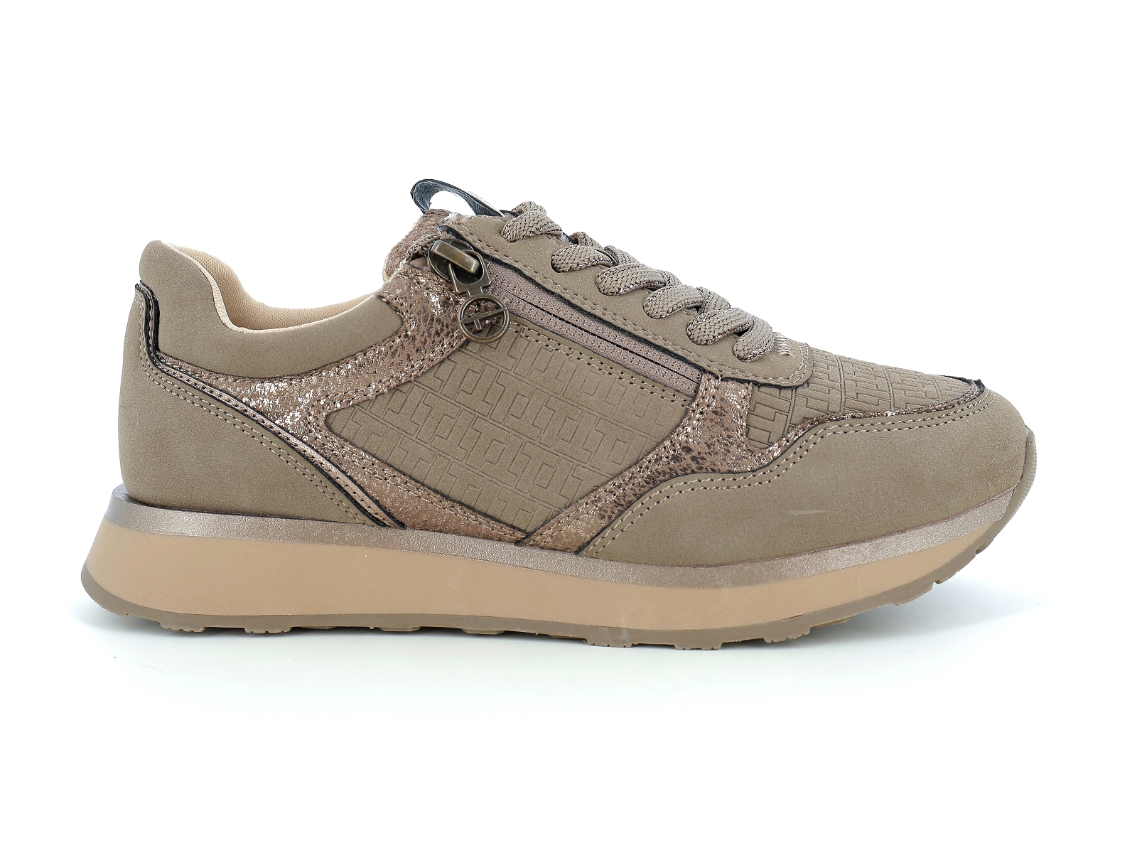 Tamaris-23603 Matières combinées Velours Taupe