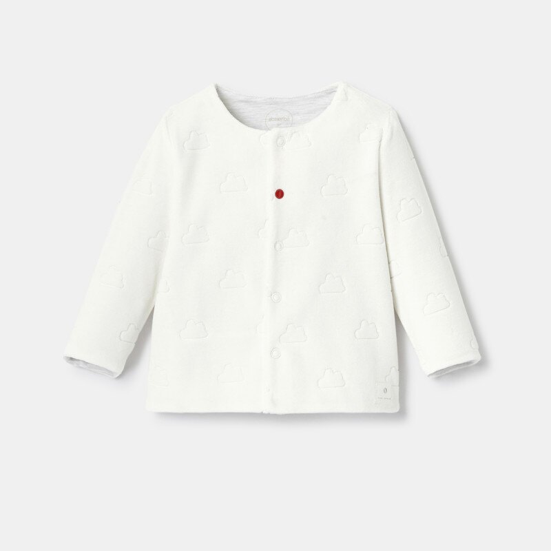 Gilet réversible en velours dévoré blanc naissance Absorba Blanc