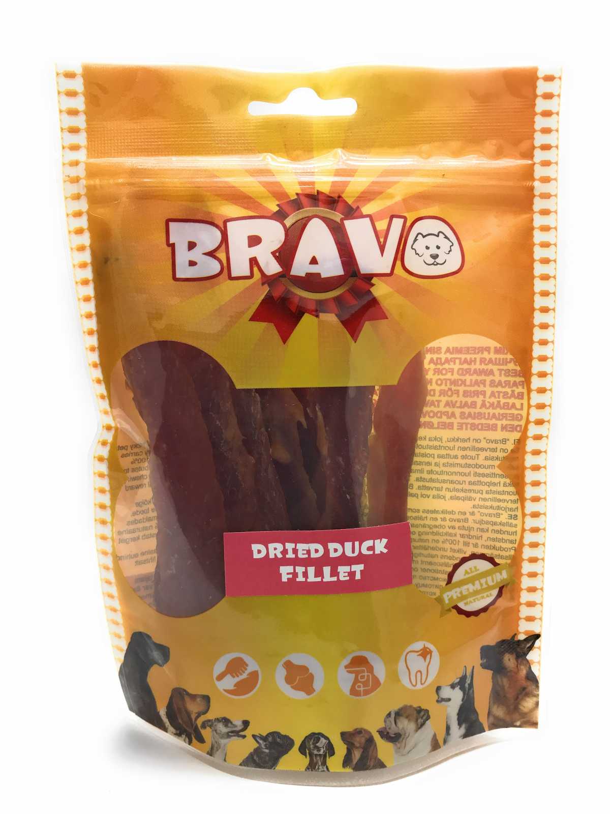 Filé de pato desidratado Bravo Pet 100g