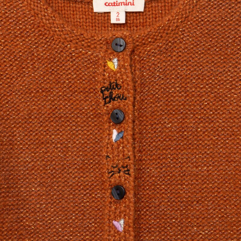 Cardigan fille tricot lurex caramel Catimini Aucune nuance
