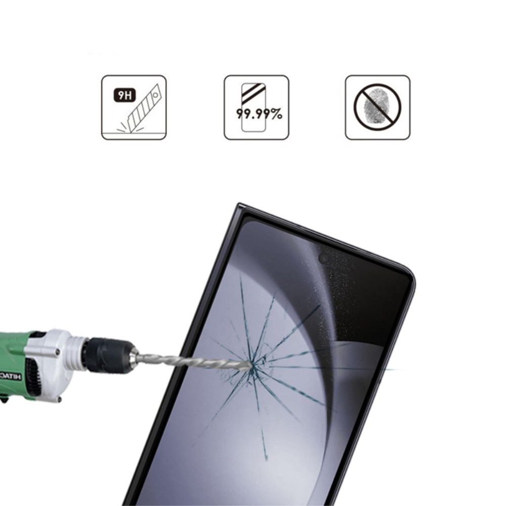 Samsung Galaxy Z Fold6 Full-Screen Vollbild Glas Display Schutz mit Rahmen - Schwarz