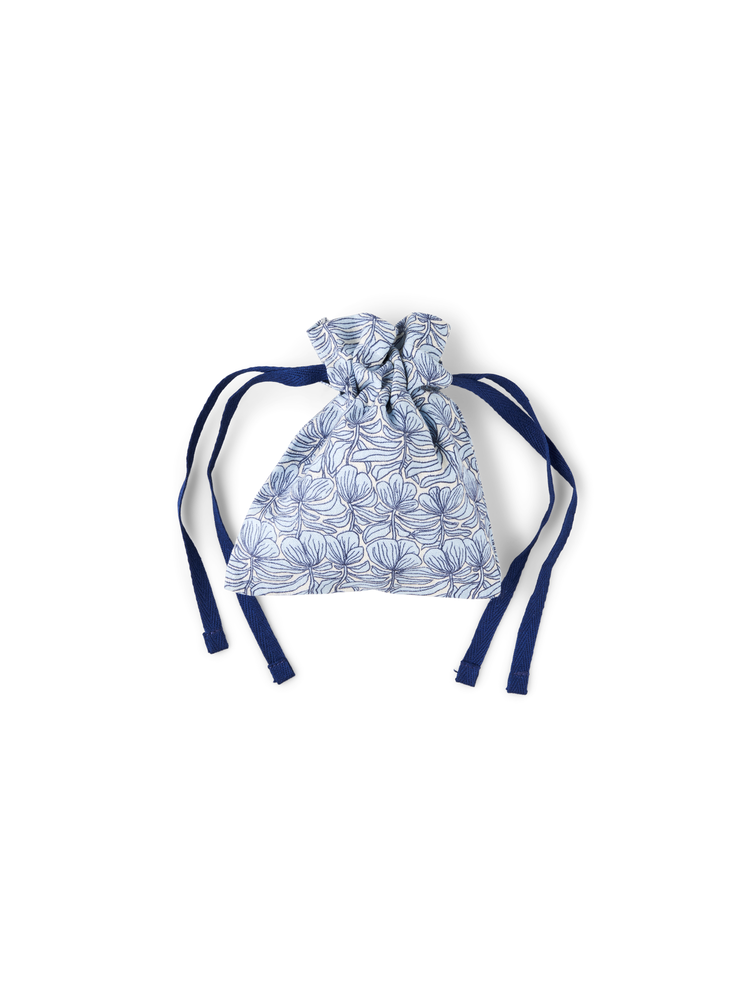 Gavepose i stof  | Bomuld. 15 x 18 cm. | Sky Blue, Off White