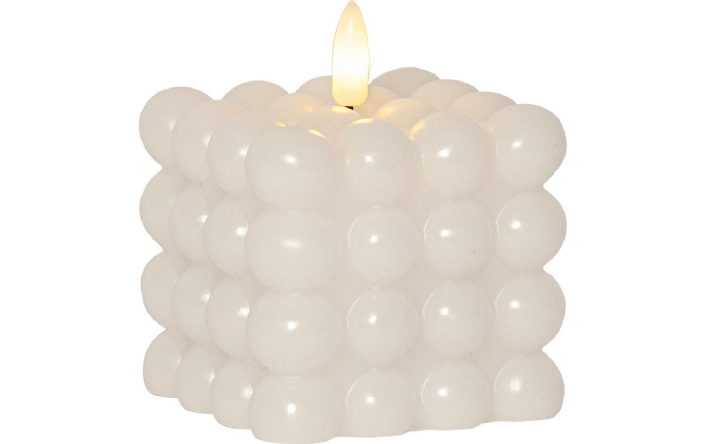 LED-Kerze Flamme Dot, 7.5 x 7.5 x 9.5 cm, WeissKünstliche Kerze mit beweglicher Flamme
