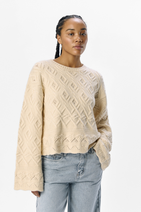 Object beige dames trui