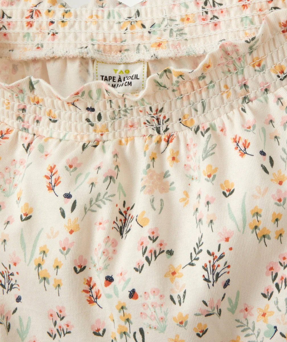 SHORT BÉBÉ EN COTON BIOLOGIQUE ET IMPRIMÉ FLEURI