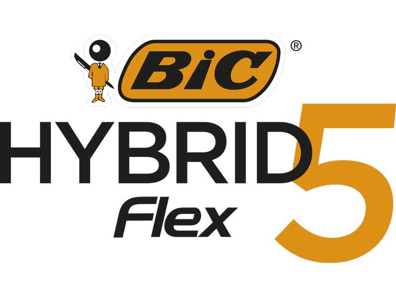BIC Herrenrasierer Hybrid 5 Flex 1 Rasierer, 2 Klingen Herrenrasierer-Set mit Griff und Nano-Tech-Titan-5-Klingen-Nachfüllpackungen