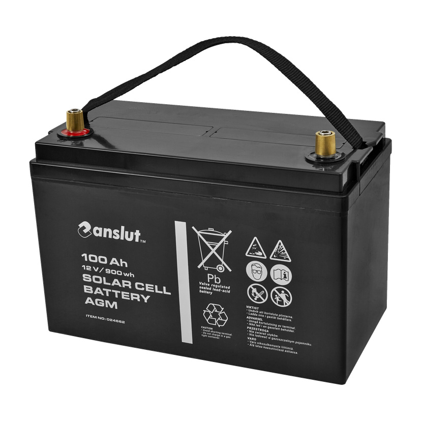 Solcellebatteri AGM 100 Ah 12 V 900 Wh