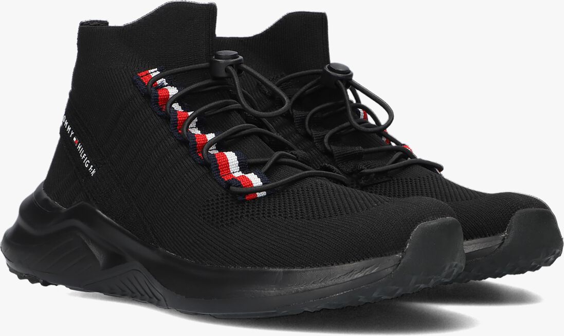 TOMMY HILFIGER zwarte tommy hilfiger lage sneakers sock sneaker