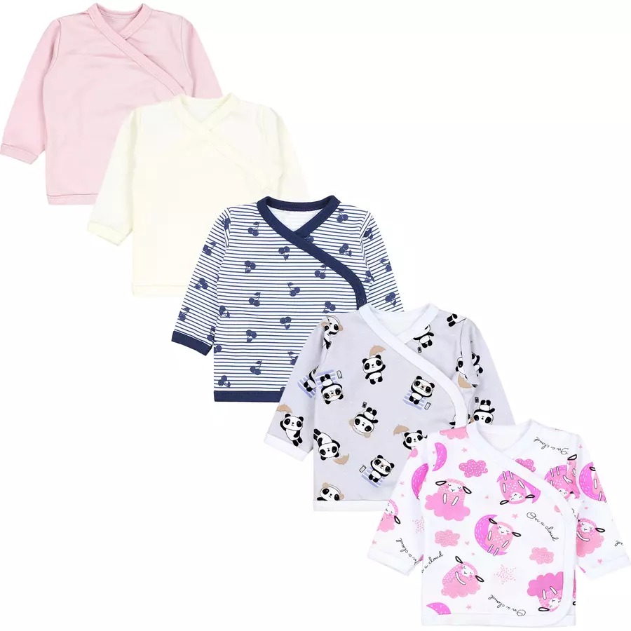 TupTam Baby Langarm Wickelshirt 5er Set weiß Modell 1