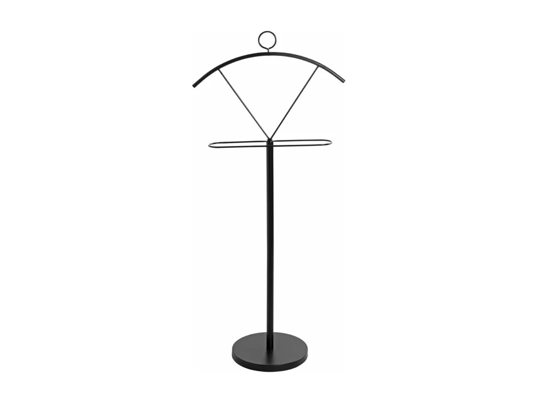Valet de nuit , valet de chambre en métal coloris noir - longueur 51 x profondeur 28 x hauteur 117 cm