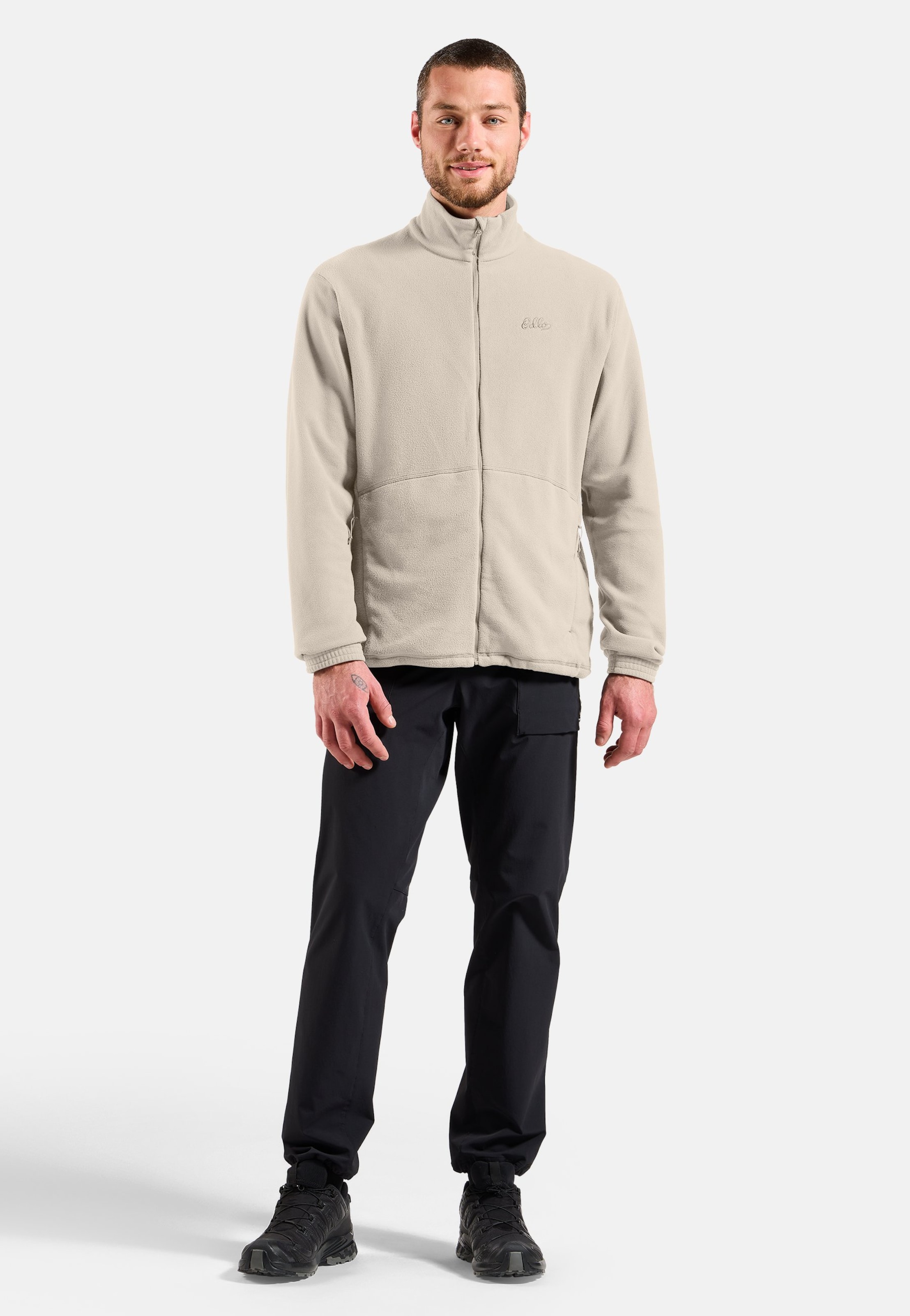 Klassische Essentials Multisport Fleecejacke mit Reissverschluss in agate gray