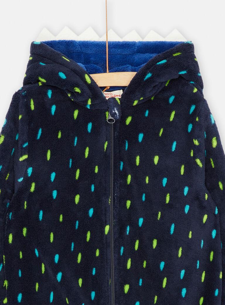 Surpyjama bleu marine à imprimé à pois