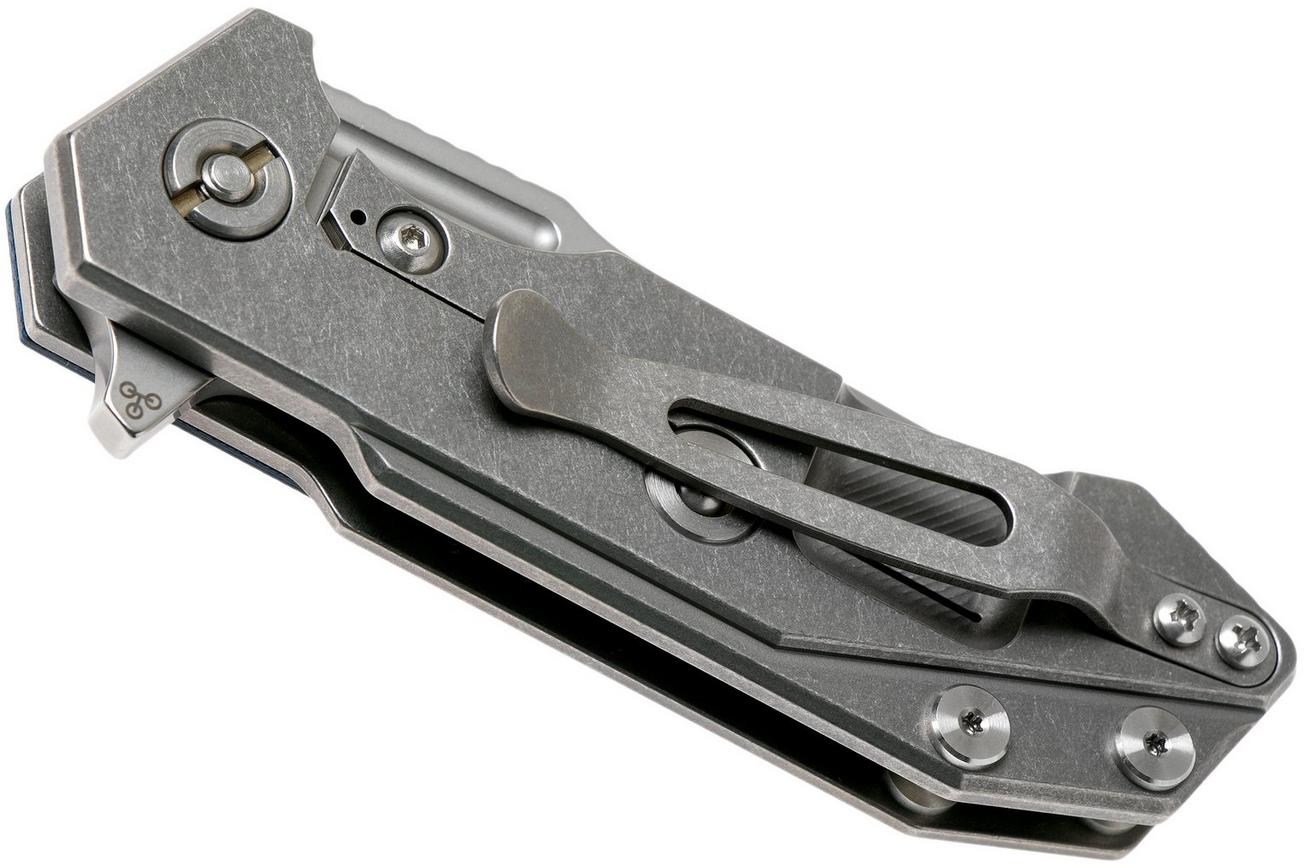 Rick Hinderer Half Track Gen 2, Spearpoint 20CV, Black & Blue G10, zakmes