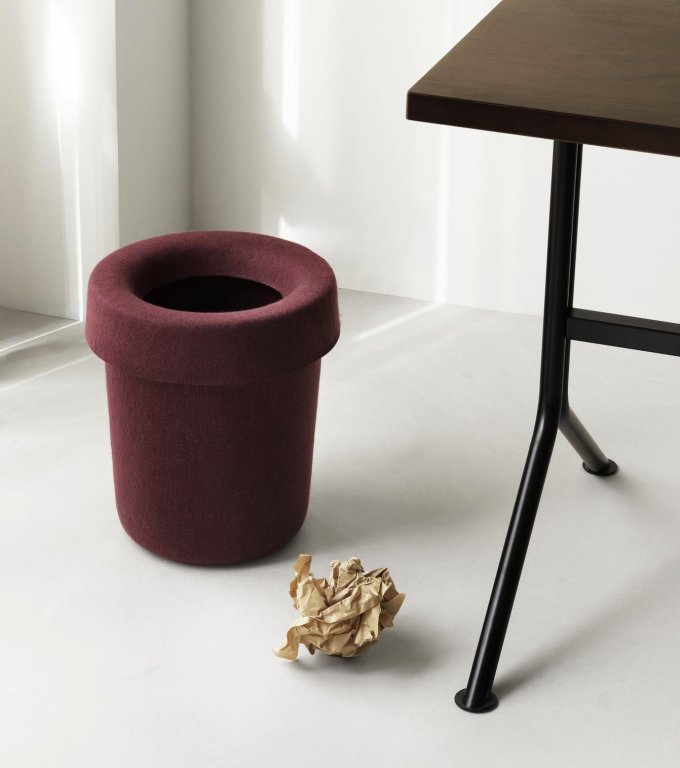 Normann Copenhagen Hide Office prullenbak Off Cream