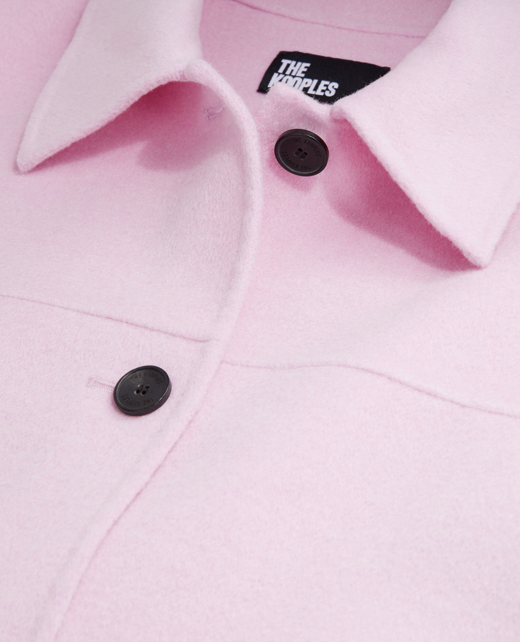 Veste type surchemise rose en laine