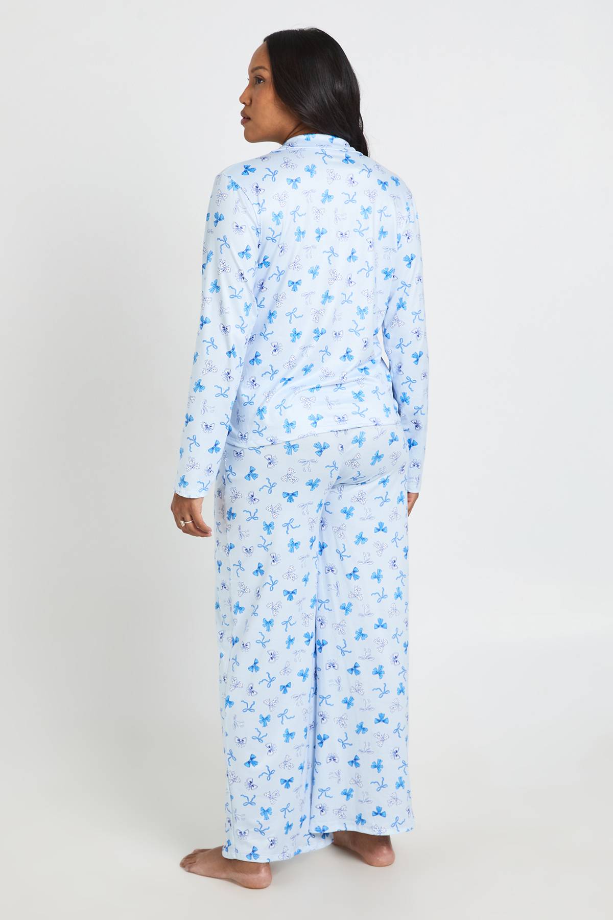 boohoo Ensemble Pyjama De Maternité Chemise Et Pantalon À Manches Longues Imprimé Pois Et Nœuds