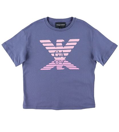 Emporio Armani T-shirt - Blåe Indaco m. Rosa