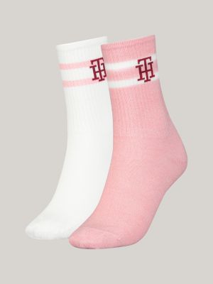 Pacote com 2 pares de meias caneladas com monograma TH