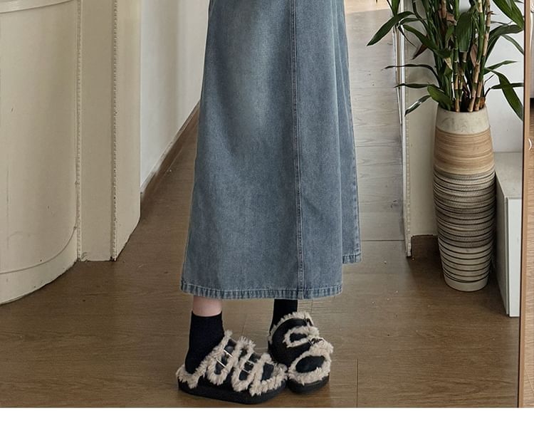 NOA - Zwangerschapsjurk met gewassen denim midi-trui