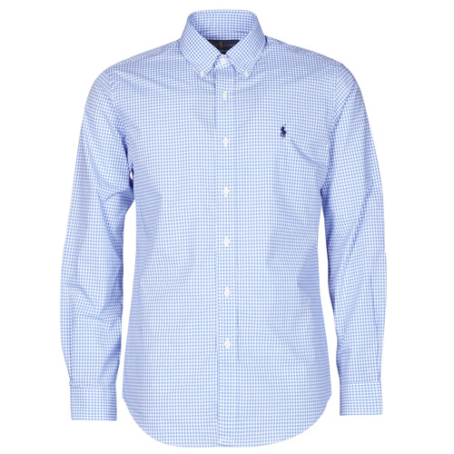 Polo Ralph Lauren - CHEMISE AJUSTEE EN POPLINE DE COTON COL BOUTONNELOGO PONY PLAY Azul / Blanco