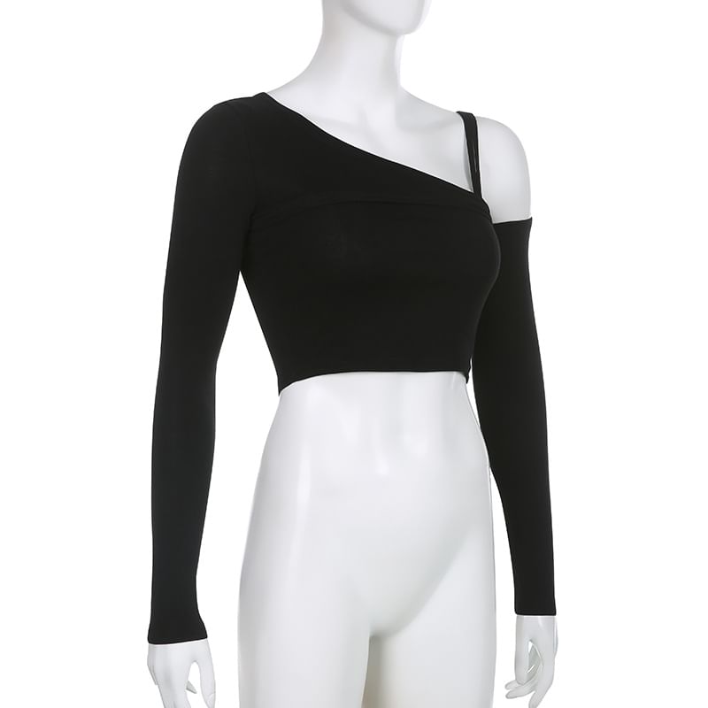 Genrovia - Set: Effen asymmetrische cut-out shrug + camisole top