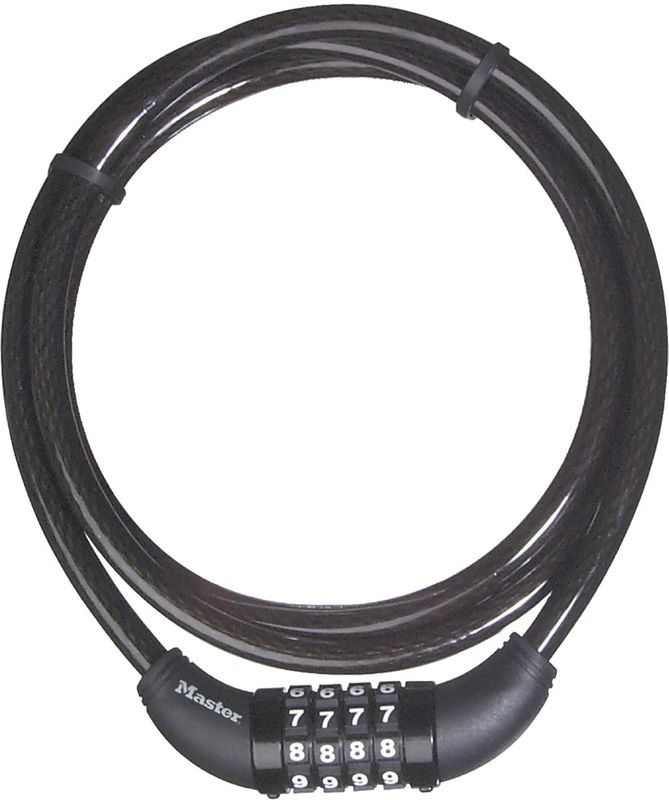 Sloten kabelslot met cijfersloten  - L:1500 x B:10 x H:0mm - Zwart