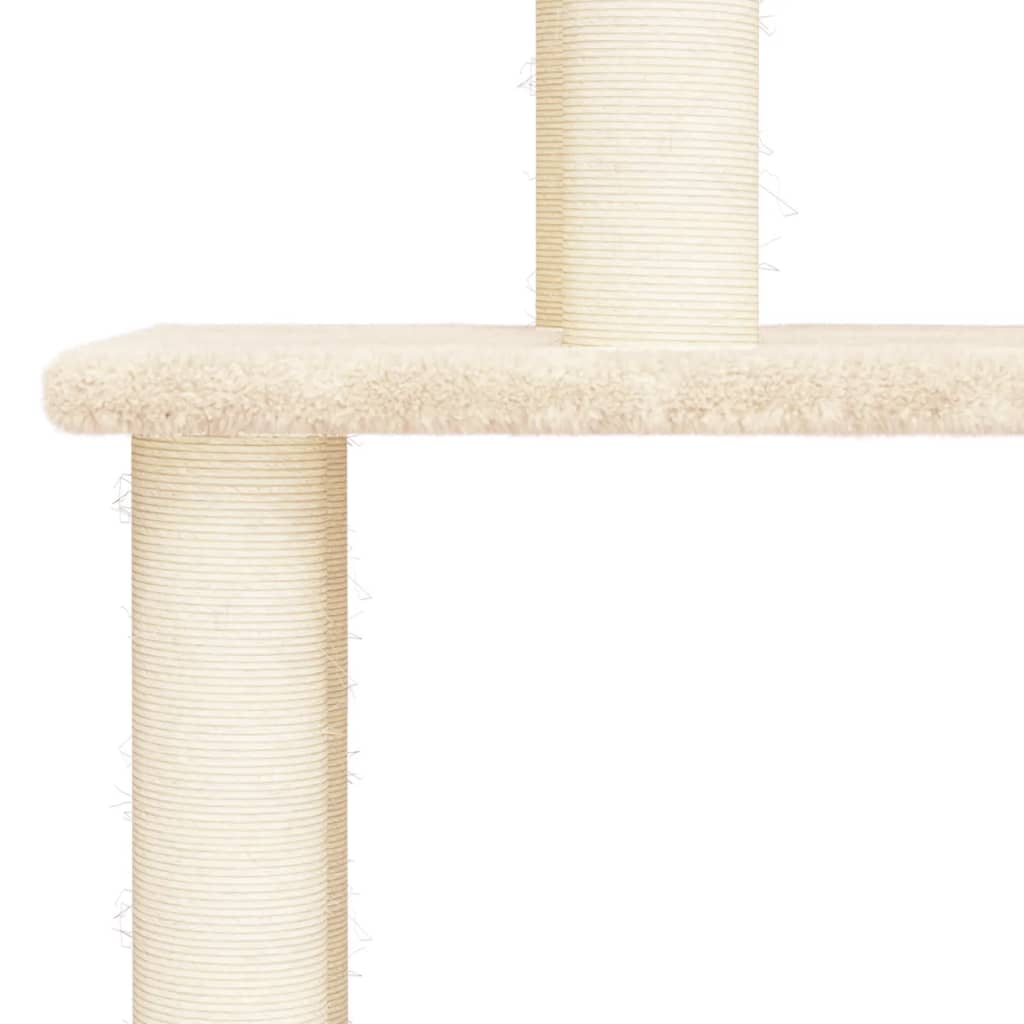 arranhador para gatos vidaXL com postes de sisal, creme, 183 cm