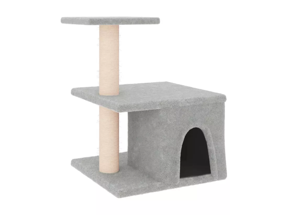 Arbre à chat avec griffoirs en sisal gris clair 48 cm