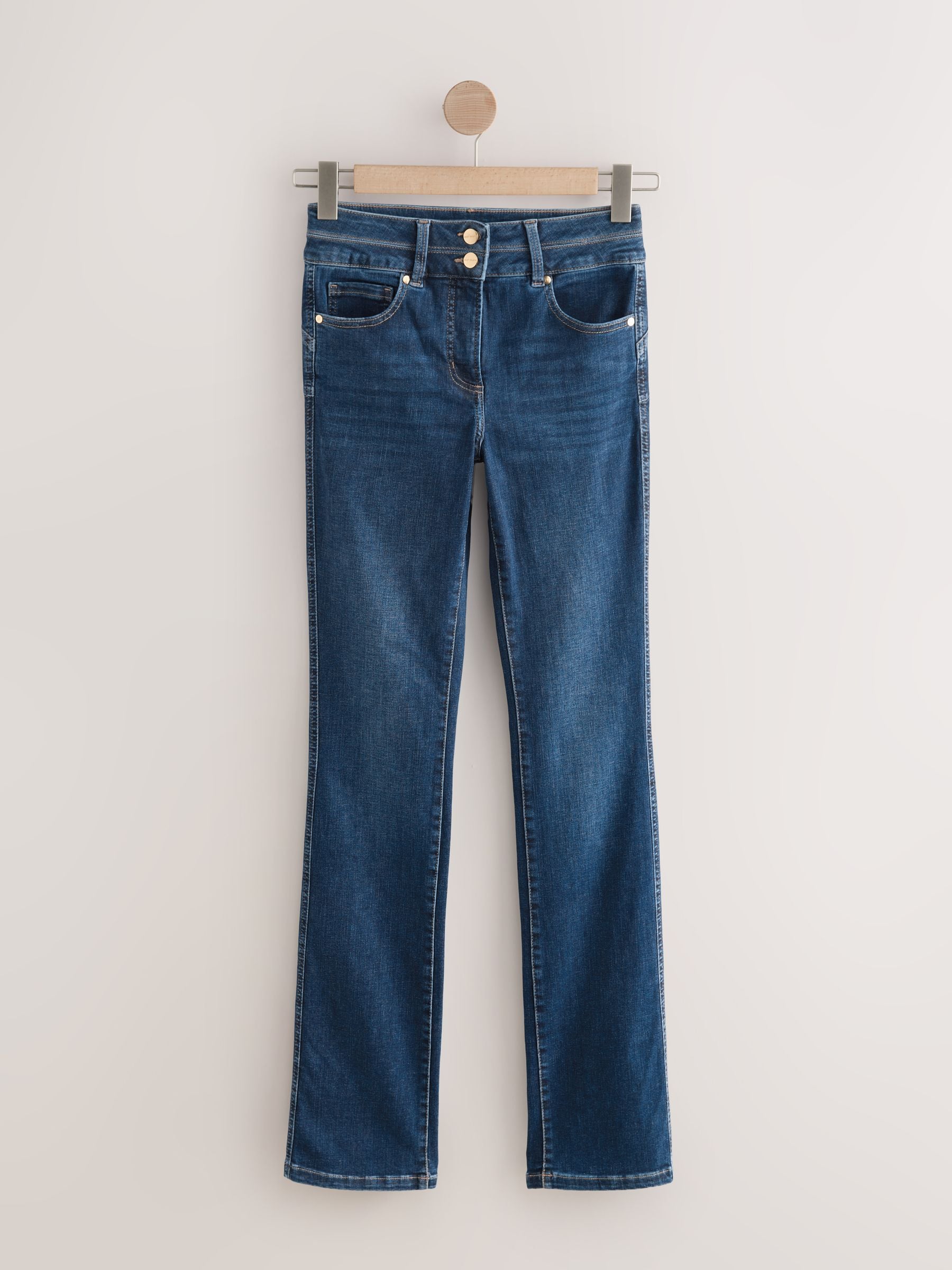 Middenblauw denim - Lift, slim en shape jeans met bootcut