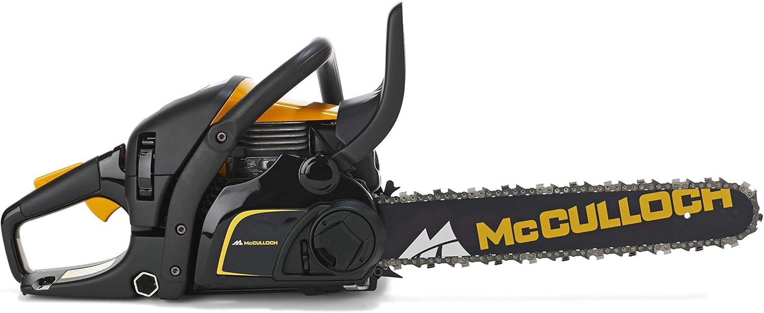 McCulloch Benzin-Kettensäge CS 450 Elite: Motorsäge mit 2000 W Motorleistung, 45 cm Schwertlänge, doppelte Kettenbremse, Start-Stopp-Schalter (Art.-Nr. 00096-66.317.18)