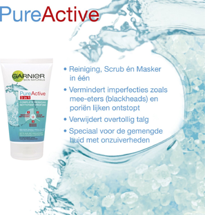 Garnier Skin Naturals Pure Active 3-in-1 Reiniging 150ML