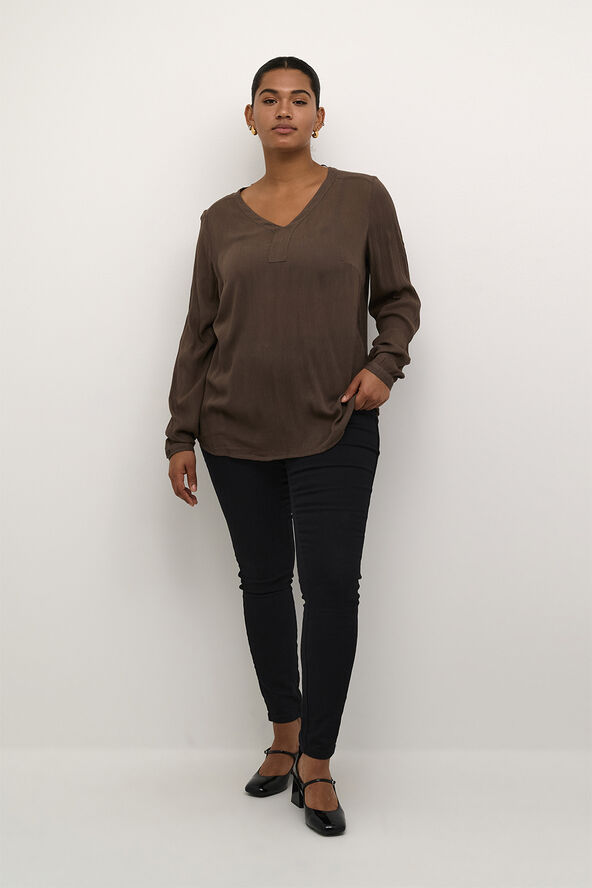 Kaffe Curve KCami LS Blouse Major brown