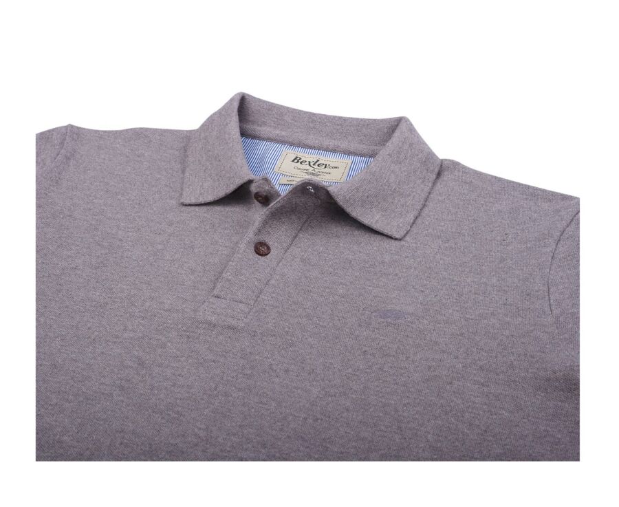 Polo manches longues homme Taupe chiné - ANDY II ML