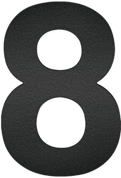 Huisnummer - 8 - 120 mm - Mat Zwart - RVS