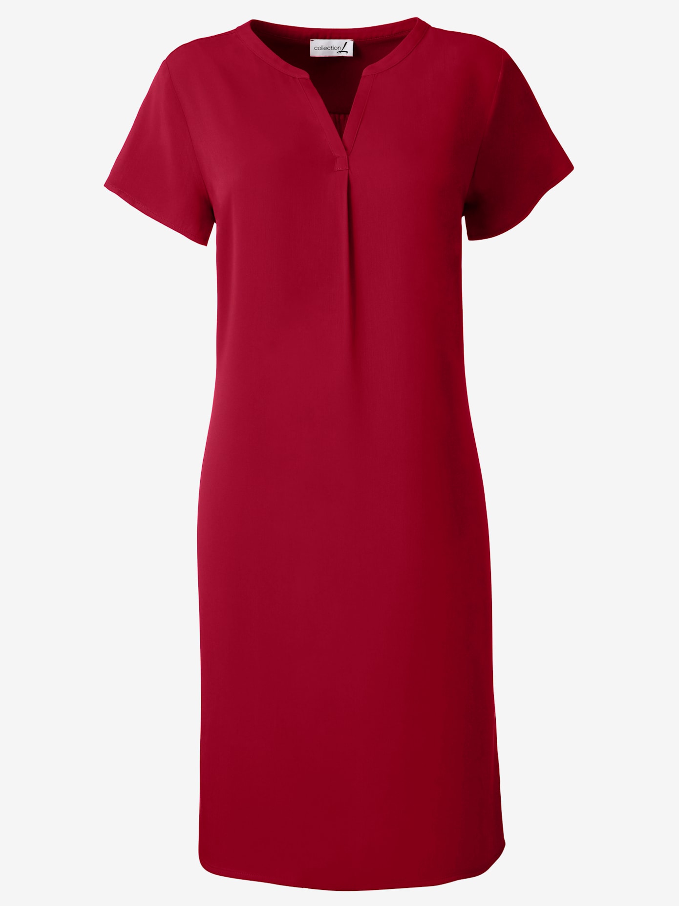 Robe évasée manches courtes col rond encolure en v