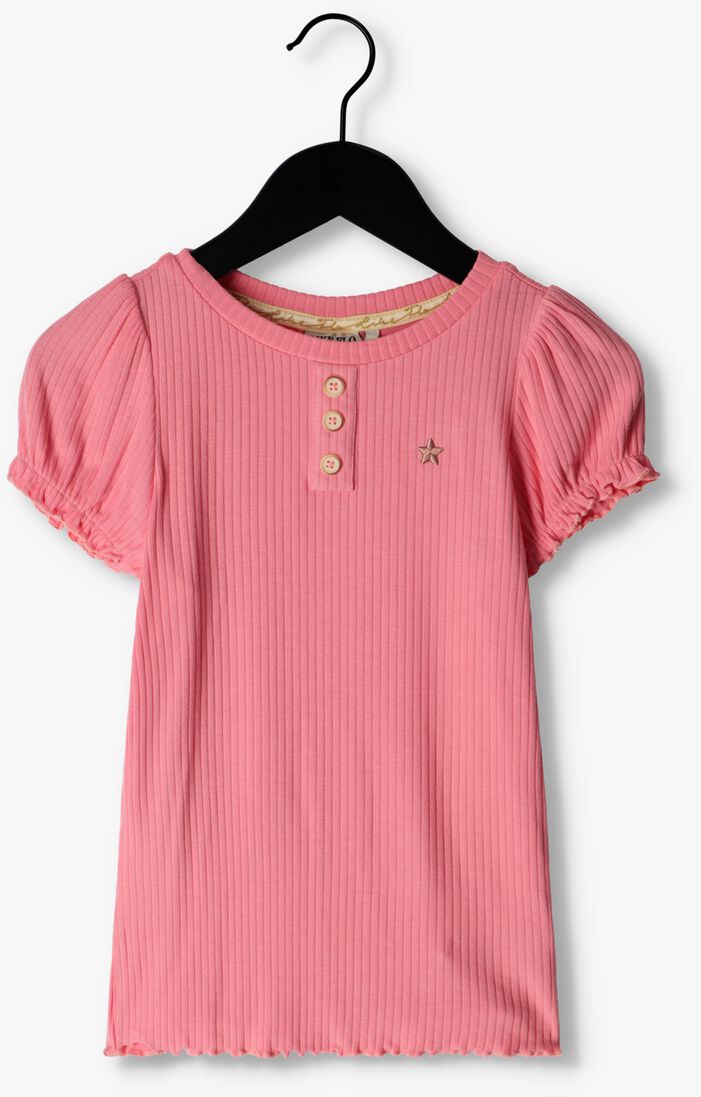 LIKE FLO roze like flo t-shirt solid rib ss tee