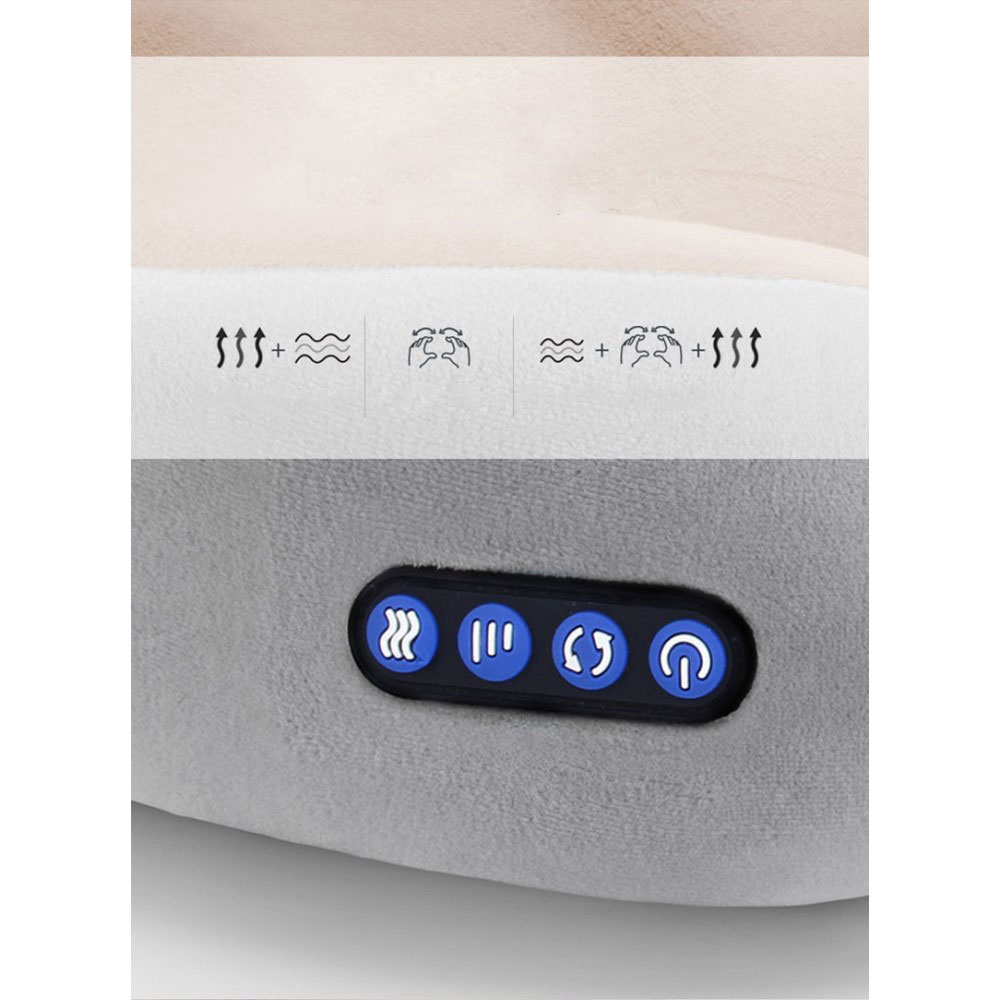 Shiatsu Nacken Massage Kissen Tiefenknetmassage Massagegerät mit Wärmefunktion - Grau / Braun