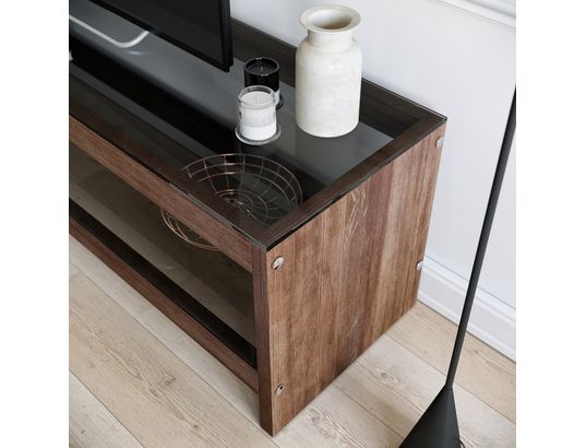 CONCEPT1 - Meuble TV Tv301 noyer 140 x 40 x h45 cm