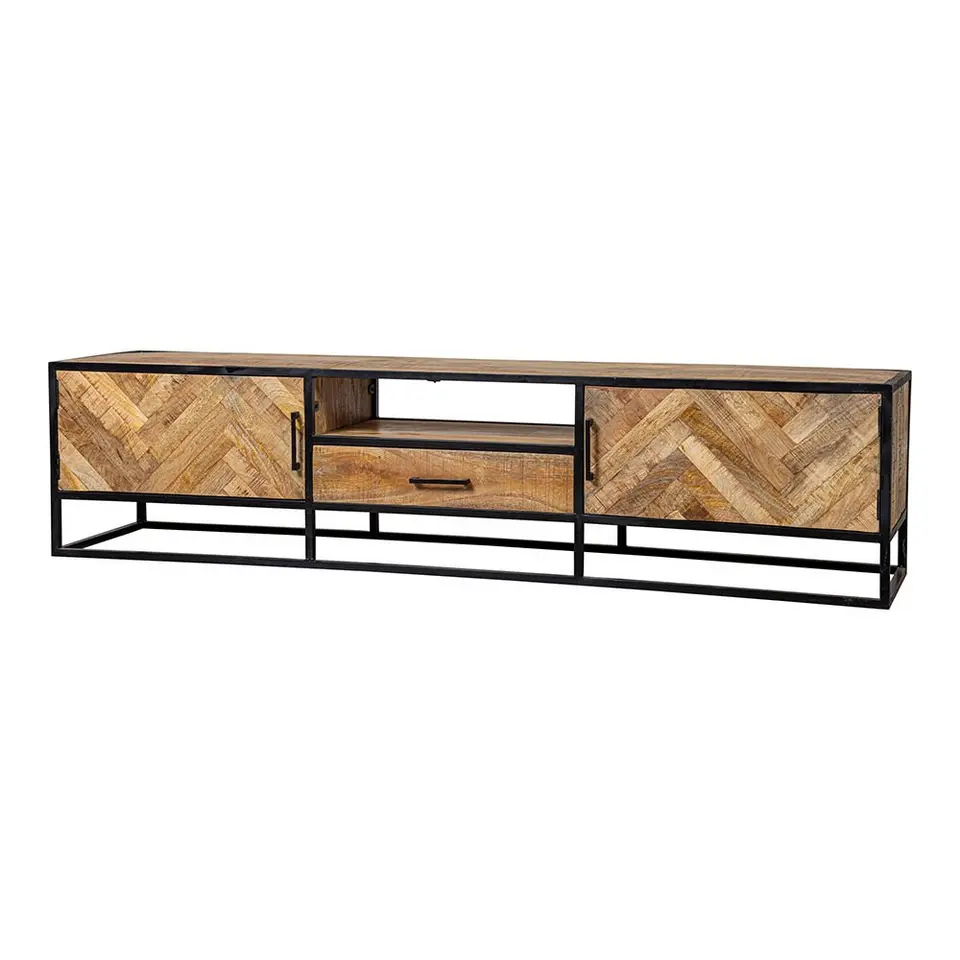 Mangohoutonline - TV Meubel New Haven 210cm Rechthoekig - Bruin - Mahom