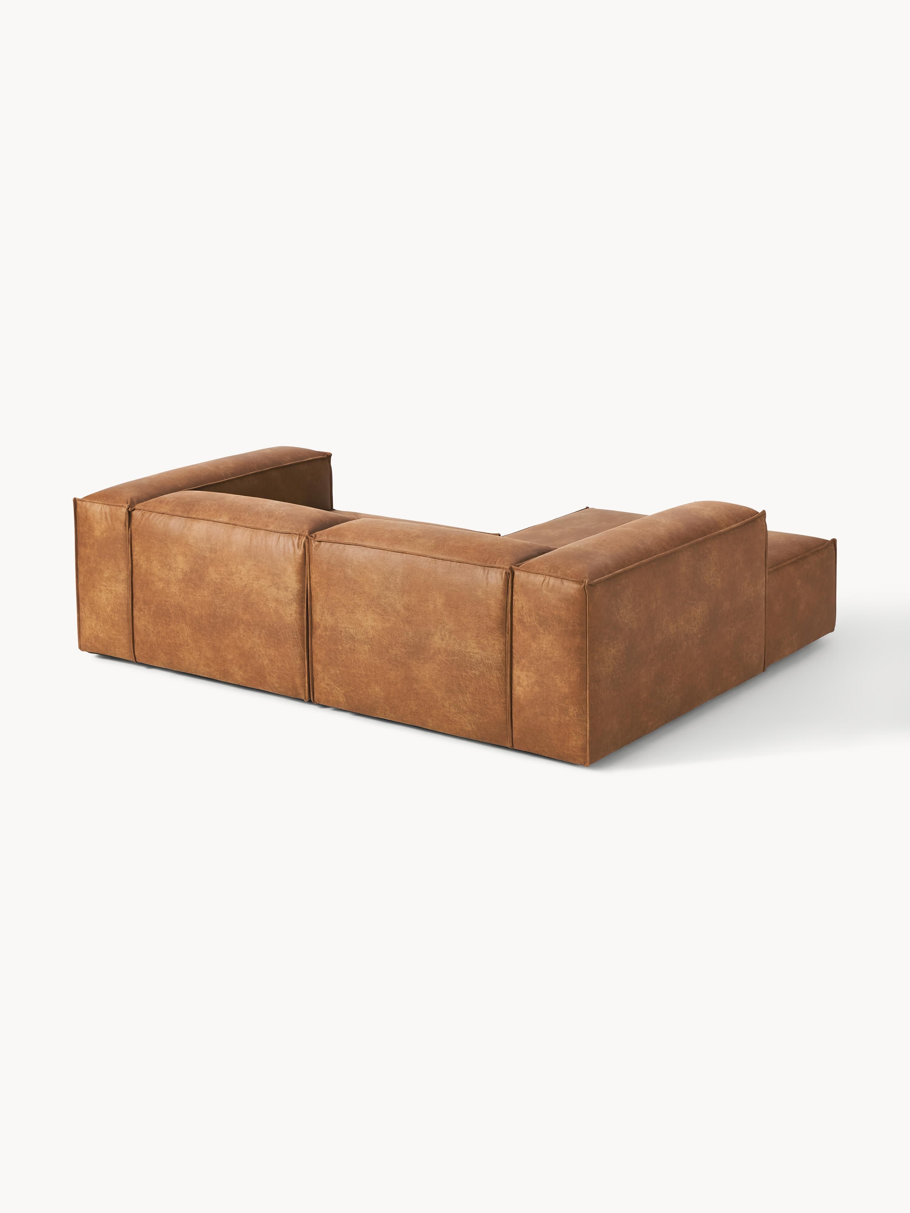 Modulaire hoekbank van gerecycled leer Lennon (2-zits)