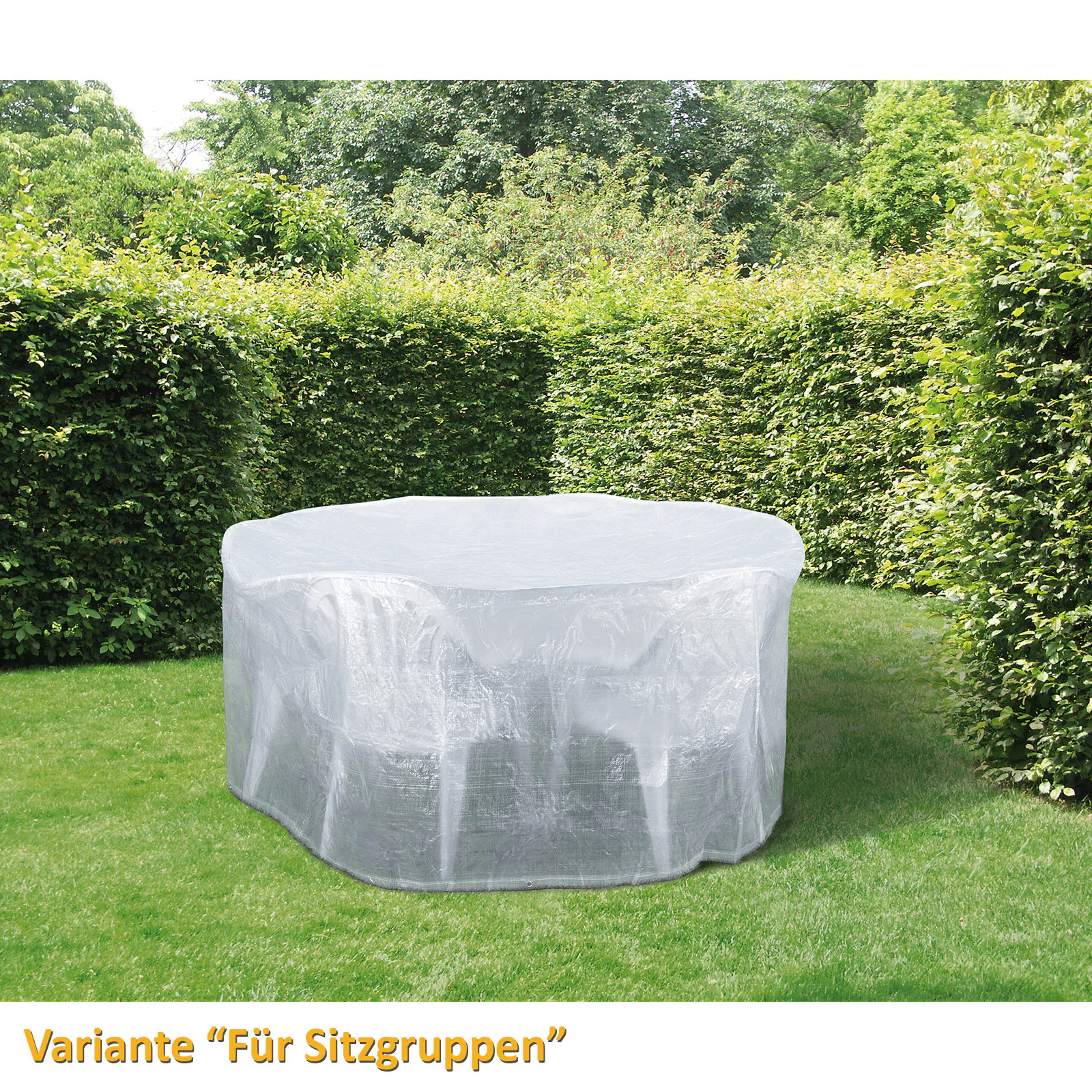 WEHNCKE Gartenmöbel Schutzhülle Hülle Plane Abdeckung Abdeckplane transparent PE Variante: Für 6 Stapel Sessel