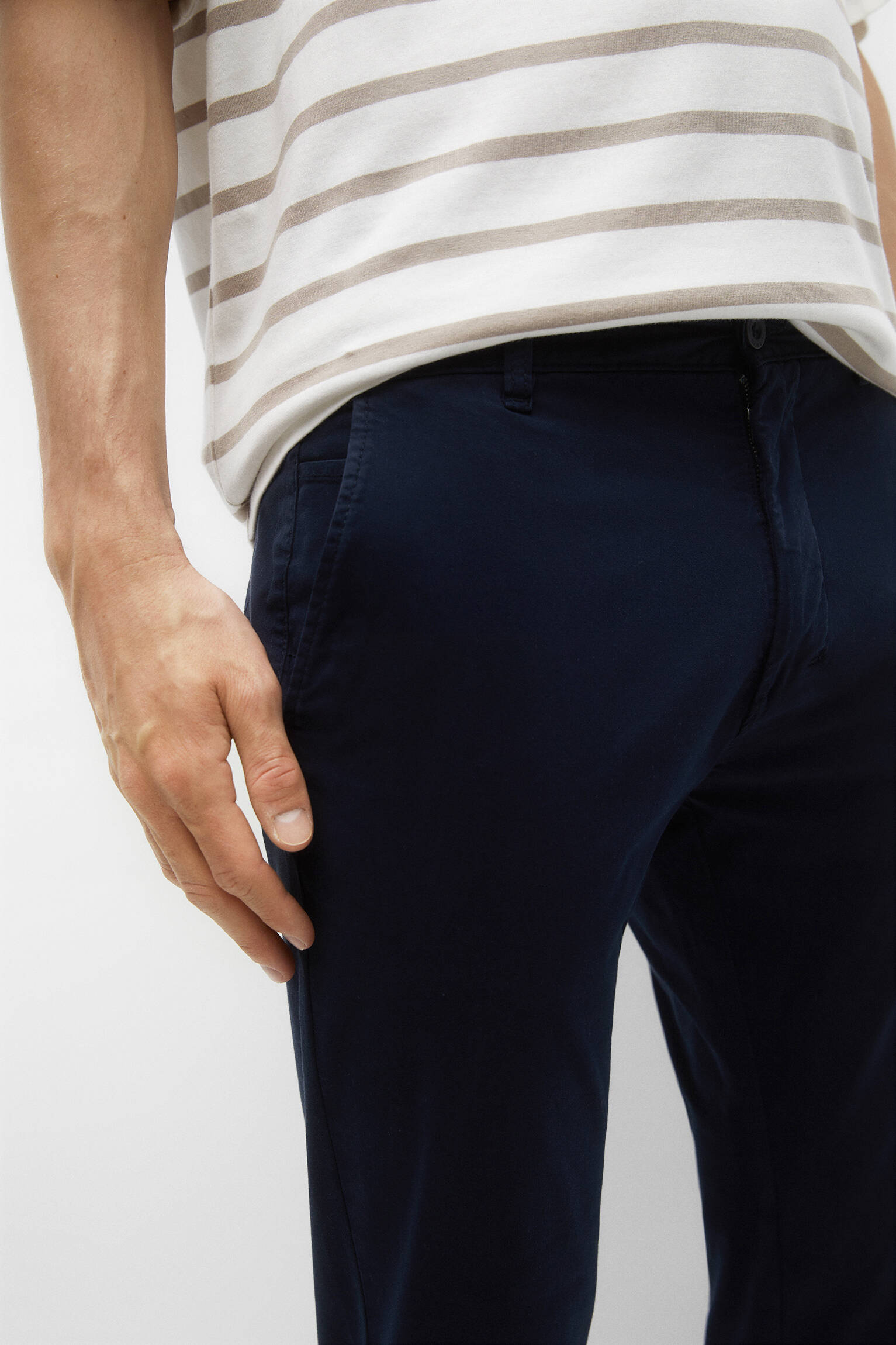Calça chino básica - azul marinho