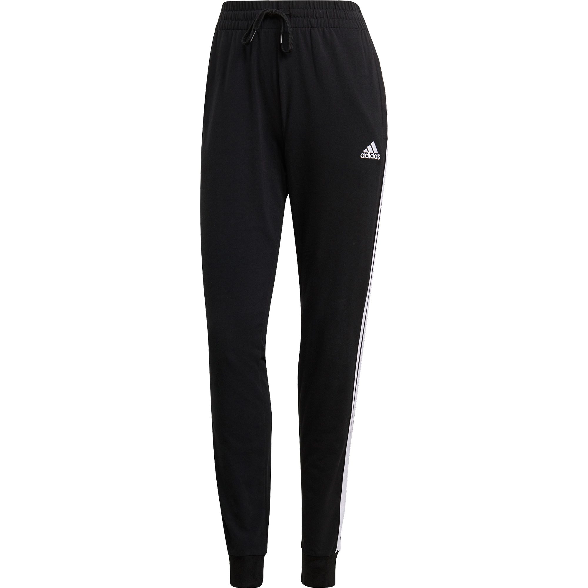 adidas Essentials Single Jersey 3-Streifen Jogginghose Damen schwarz