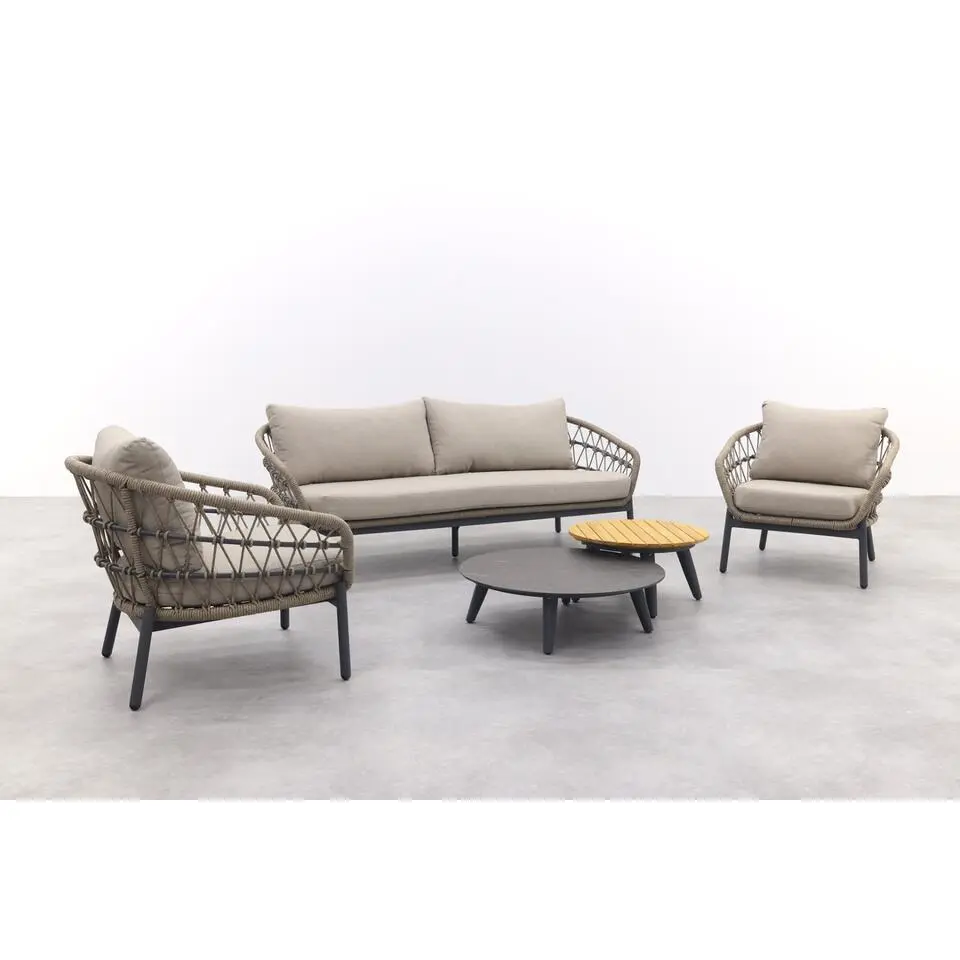 Julia stoel bank loungeset - 5-delig - antraciet