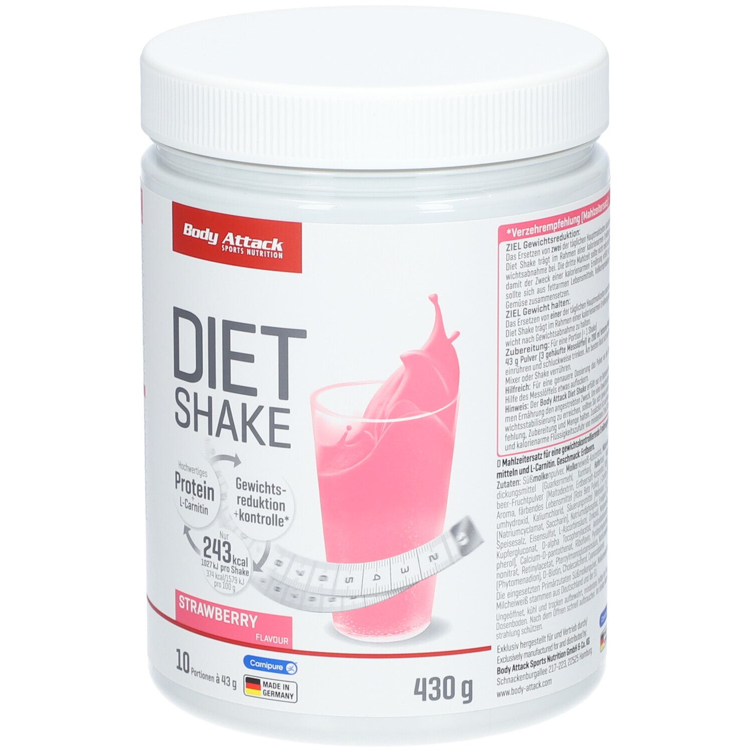 Body Attack Diät Shake Erdbeer