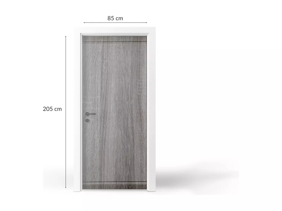 Stickers décoratifs pour portes intérieures - Texture bois gris 85x205 cm