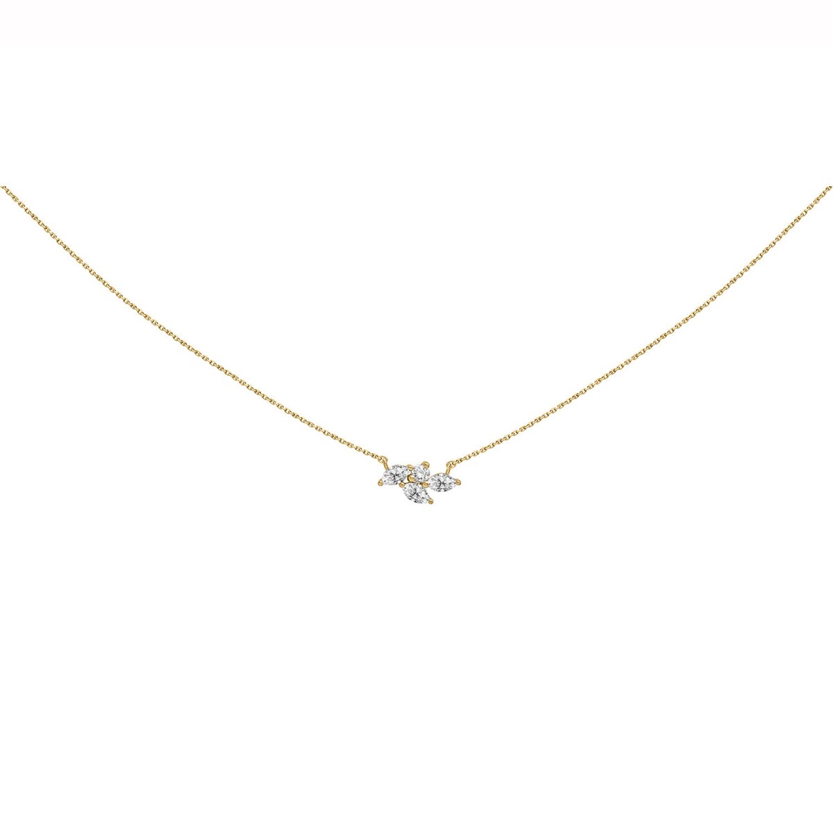 Collier Brillaxis or jaune 9 carats oxydes