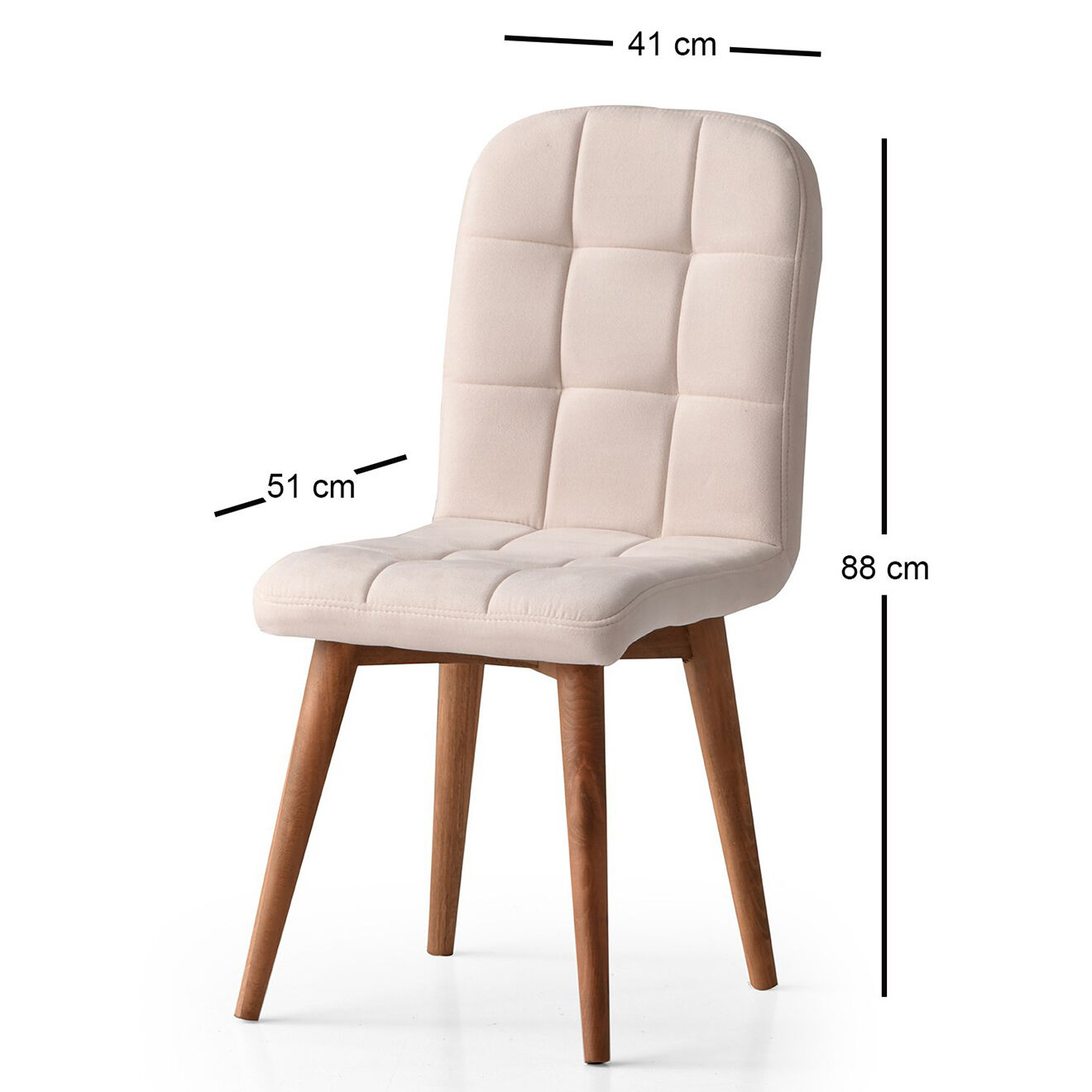 Homitis 2 Chaises Retro crème - 41x51x88 cm
