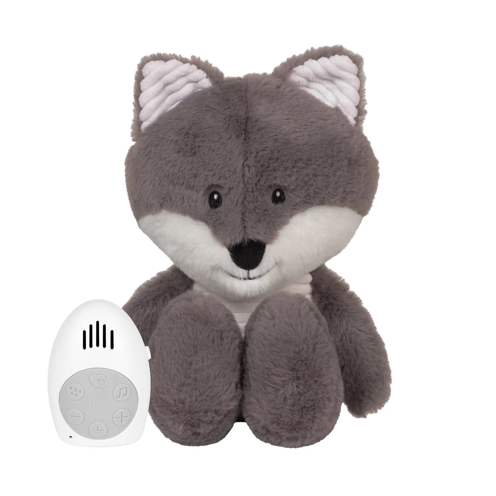 Flow Amsterdam hartslagknuffel robin vos grijs pluche - knuffel 22 cm